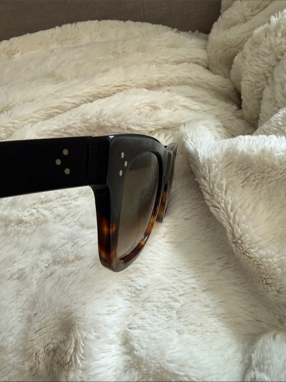 Celine Two-Tone Black and Tortoiseshell Cat-Eye Sunglasses